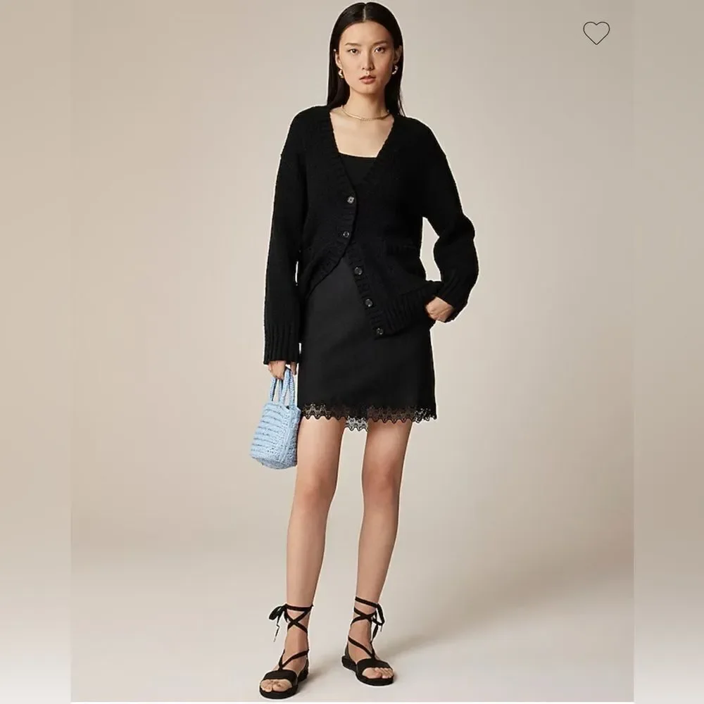 NWT J CREW Marina V-neck cardigan in black